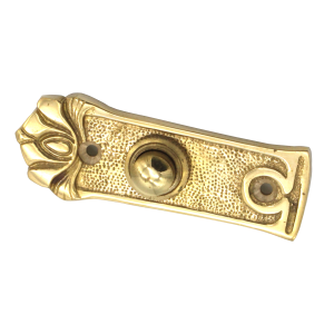Sonnette Art Nouveau en laiton poli | Plaque de sonnette antique avec bouton de sonnette | Sonnette antique B9131